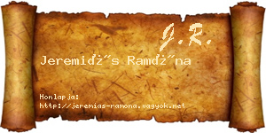 Jeremiás Ramóna névjegykártya